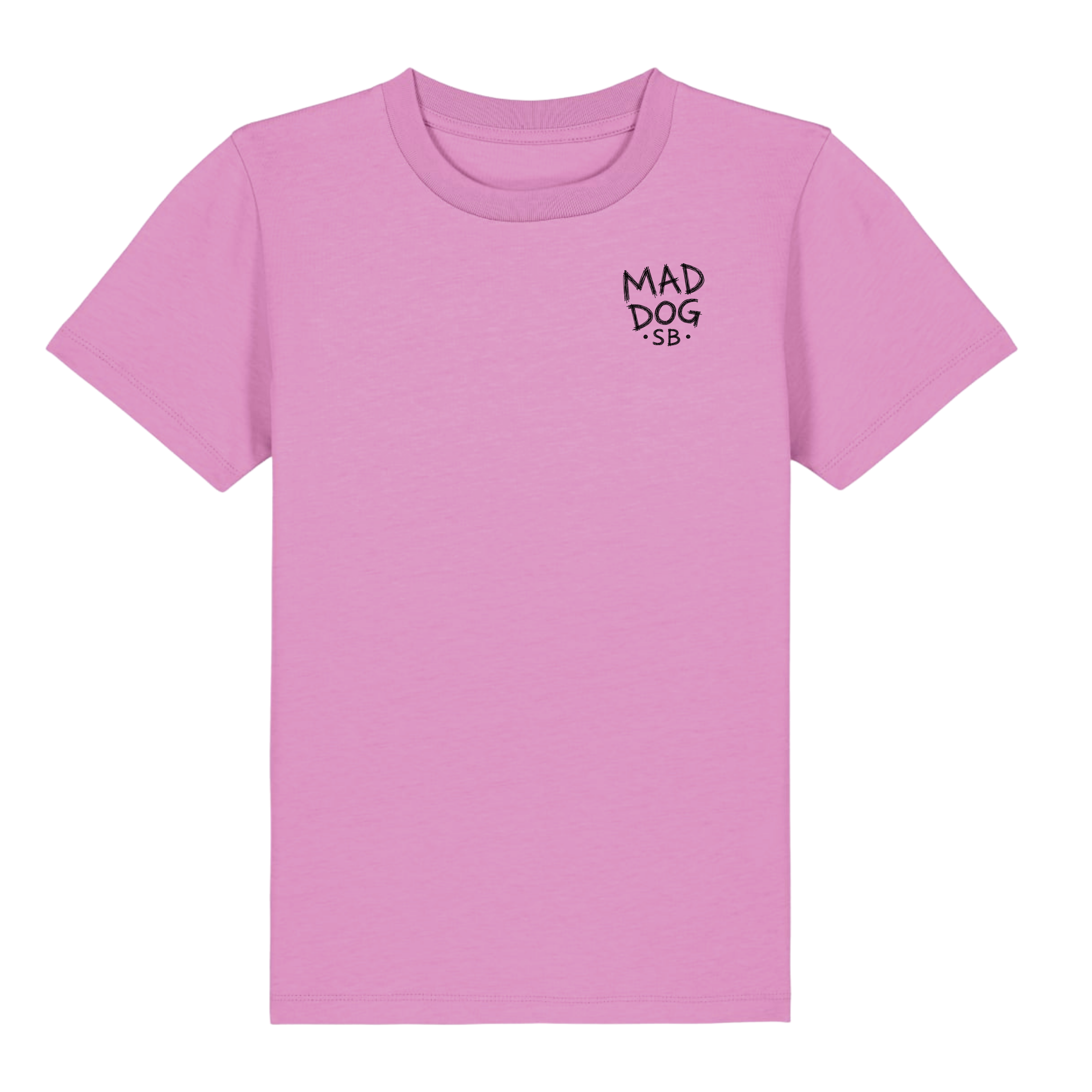 Pink tee with Mad Dog chest logo